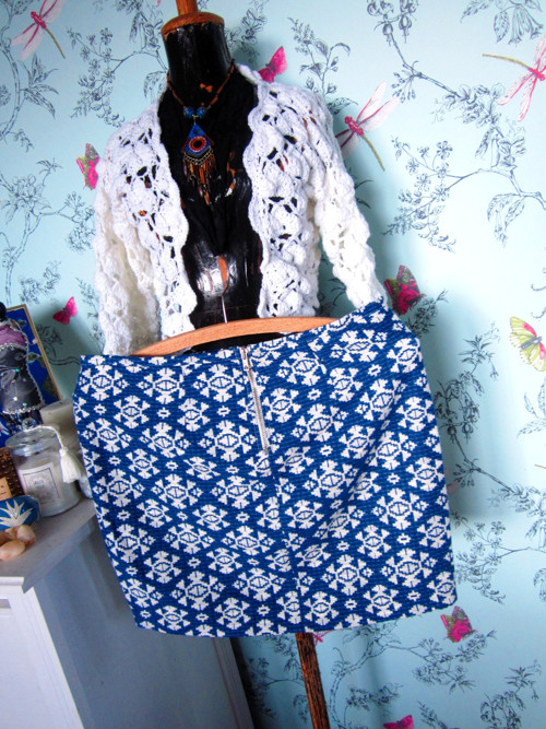 Sukně boho ala modrotisk — foto 3