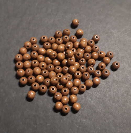 Korálky 6mm dřevěné 60ks — foto 2