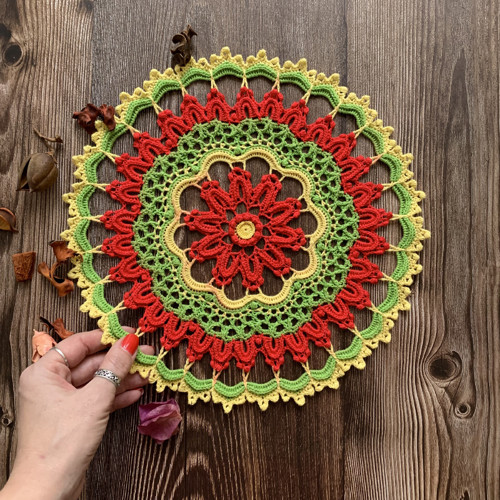 Háčkovaná dečka strukturovaná 31 cm — foto 6