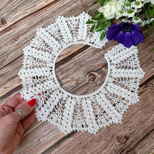 Háčkovaný límeček bílý 43 cm — foto 6