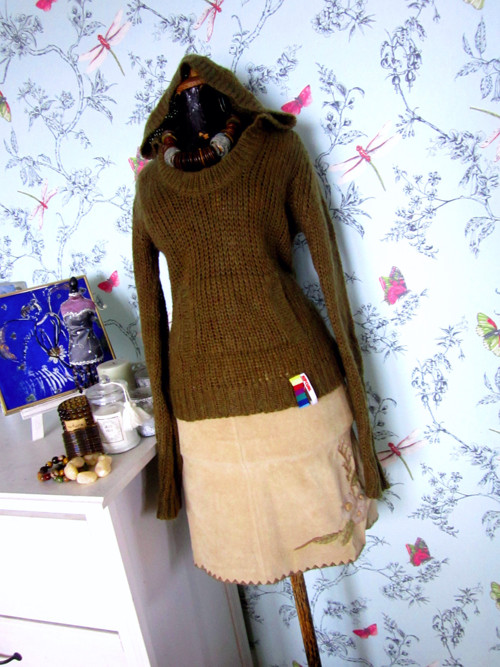 Sukně boho velur semiš — foto 2