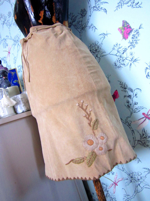 Sukně boho velur semiš — foto 3