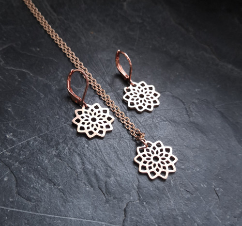 Ocelový náhrdelník*mandala*rosegold — foto 5