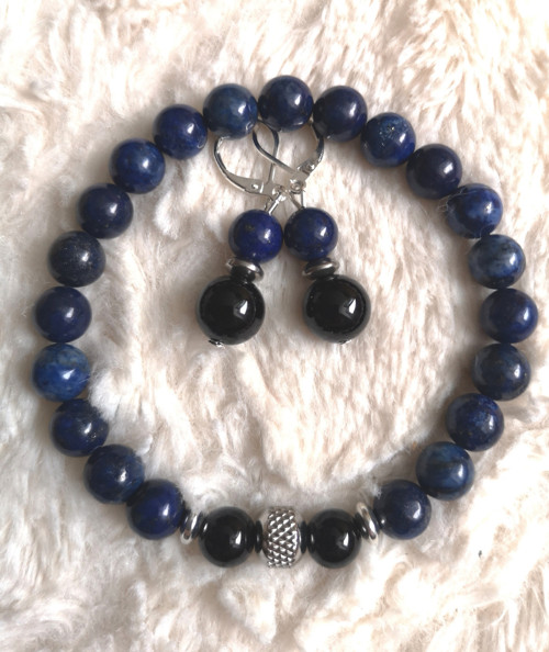 Lapis lazuli, onyx, chirurgická ocel — foto 4