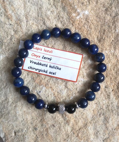 Lapis lazuli, onyx, chirurgická ocel — foto 5