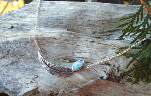 Náhrdelník Ag 925-Larimar — foto 2