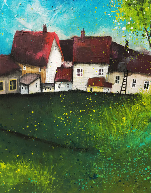 Jarní vesnička - 40x40cm — foto 2