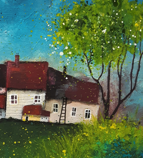 Jarní vesnička - 40x40cm — foto 4