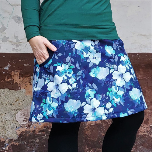 Hřejivá softshellka lila květy — foto 2