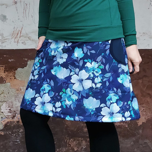 Hřejivá softshellka lila květy — foto 3