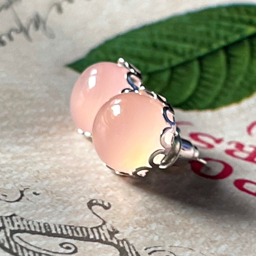 Puzety naušnice chalcedon rose — foto 2
