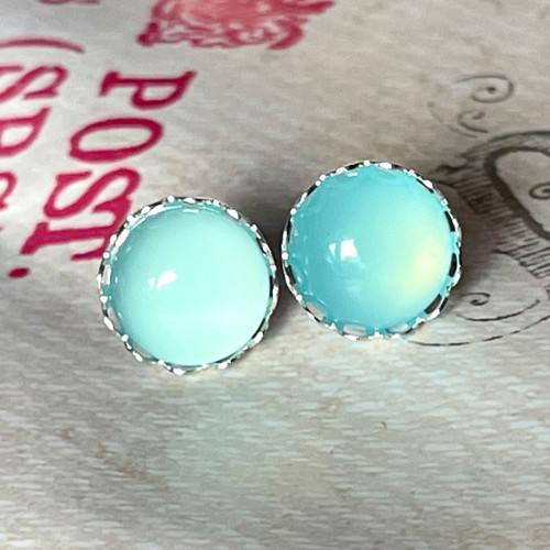 Puzety naušnice chalcedon aqua — foto 4