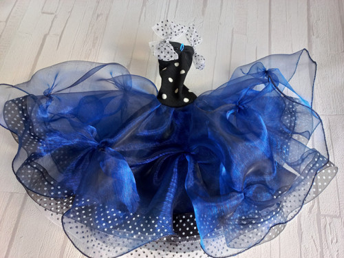 Modro-černé šatičky s puntíky pro Barbie — foto 2