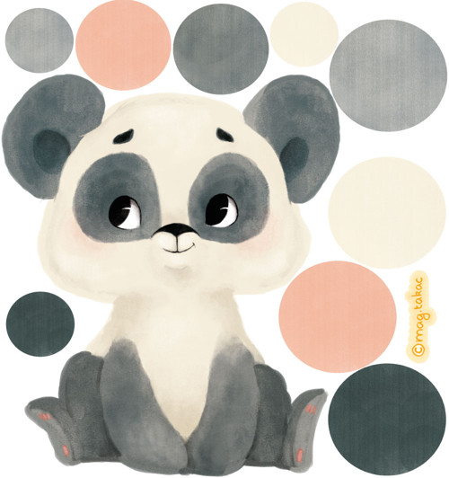 Opakovaně použitelné samolepky na zeď: Panda — foto 2
