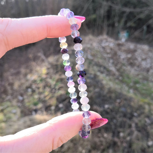 Fluorit*broušené rondelky*náramek 0,6 cm — foto 5