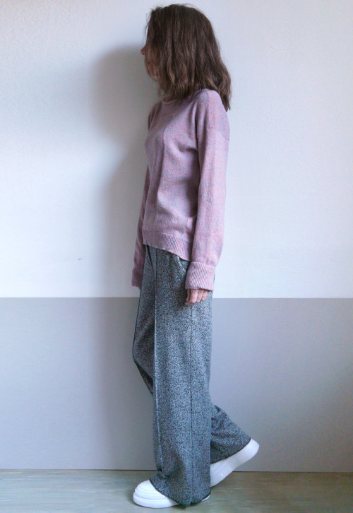 Kašmírový pulover ružový tweed — foto 5