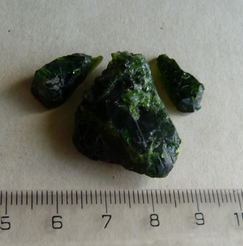Chromdiopsid surový - set 3 ks - Extra (6) — foto 3