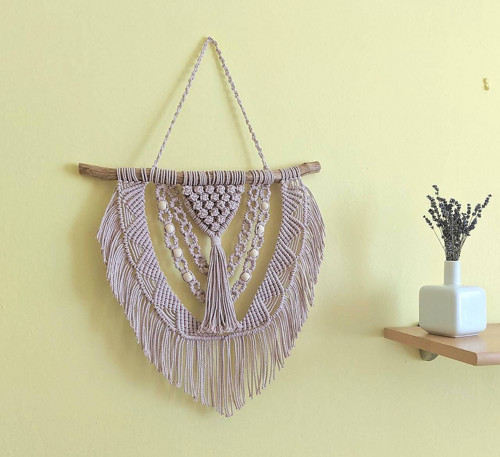 Macramé Boho záves svetle fialový — foto 2