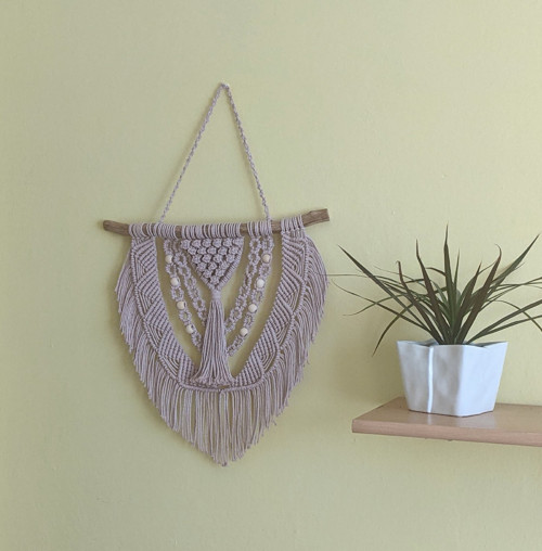 Macramé Boho záves svetle fialový — foto 4