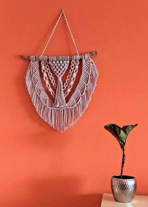 Macramé Boho záves svetle fialový — foto 3
