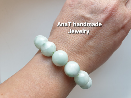 Náramek larimar 13mm kuličky — foto 6