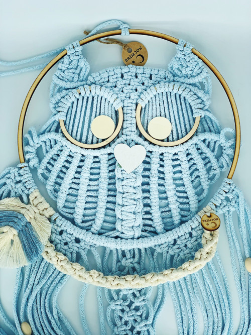 Sova macramé závěsná dekorace — foto 4