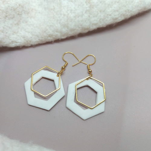 Winter Love - náušničky hexagony — foto 3