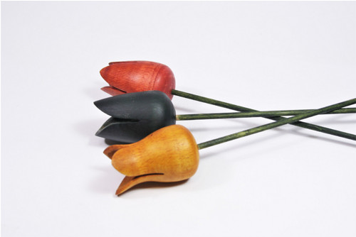Dřevěné tulipány s vázičkou - barevné — foto 4