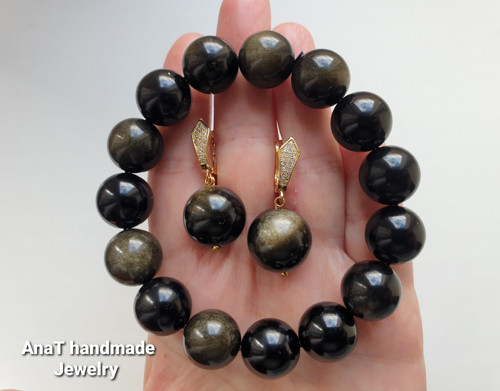 Náramek zlatý obsidián — foto 2