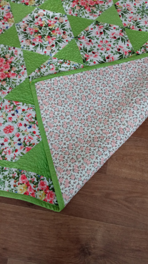 Patchworková deka-hexagon růží — foto 3