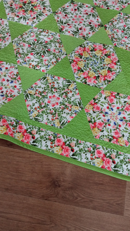 Patchworková deka-hexagon růží — foto 2