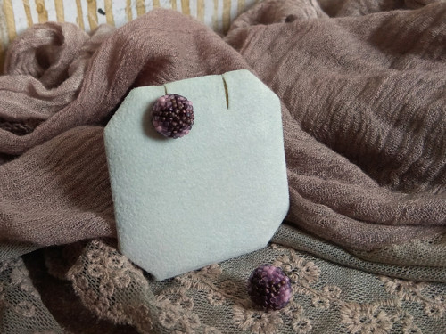Pecičky fialové - náušnice puzety — foto 2