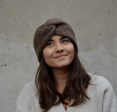 Turban čelenka...hnědá — foto 3