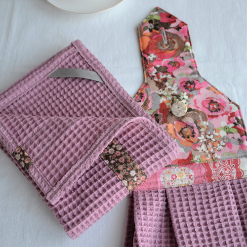 Vaflové utěrky set - Basic Rose I. — foto 3