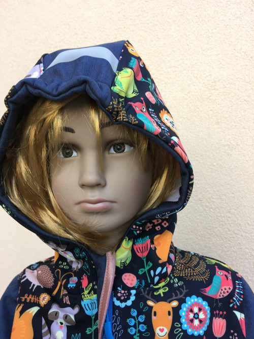 Rostoucí softshellová bundička - Zvířátka jeans — foto 2