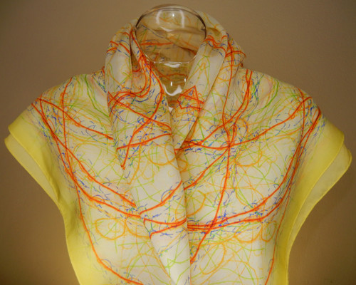 Barevné nitě - hedvábný šátek — foto 2