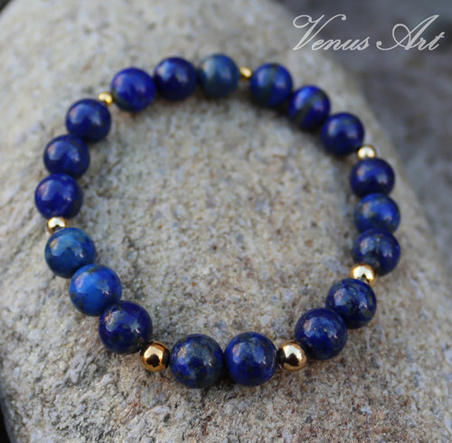 Náramek Lapis Lazuli nerez ocel — foto 4