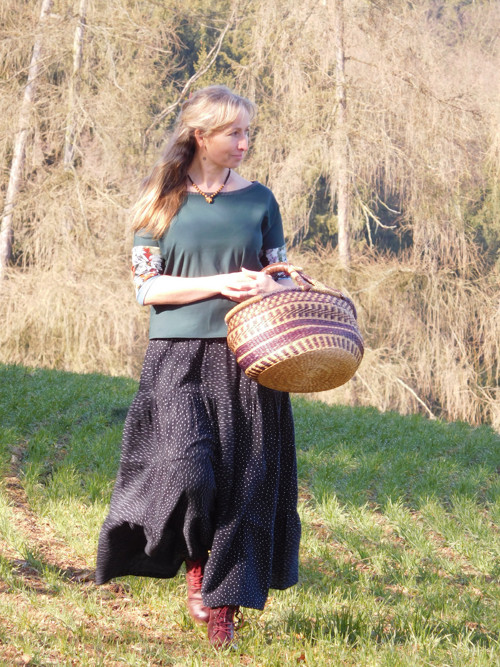 Meditace zelená -bavlněné,široké tričko — foto 4