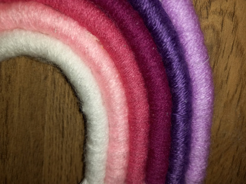 Macramé duha Ø 20 cm - Červánkový most s obláčky — foto 5