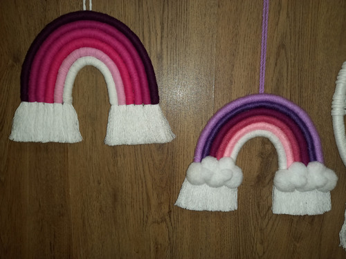 Macramé duha Ø 20 cm - Růžový most do nebe — foto 6