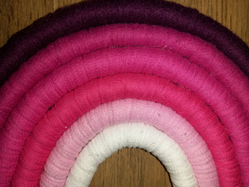 Macramé duha Ø 20 cm - Růžový most do nebe — foto 4