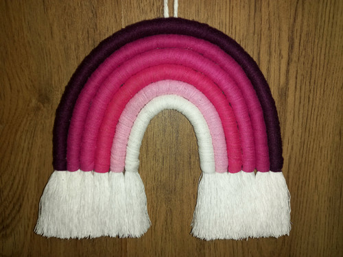 Macramé duha Ø 20 cm - Růžový most do nebe — foto 2