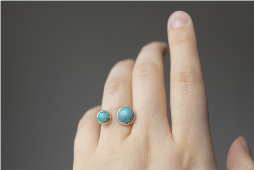 Prsten “Voda” - larimar, Ag 925/1000 — foto 2