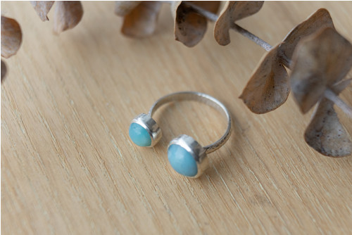 Prsten “Voda” - larimar, Ag 925/1000 — foto 5