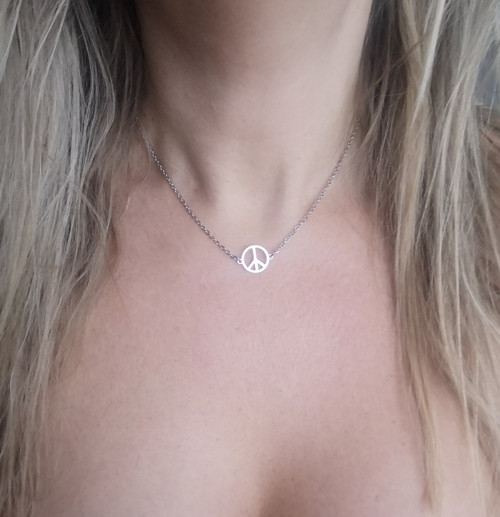 Ocelový náhrdelník*peace*symbol míru — foto 6