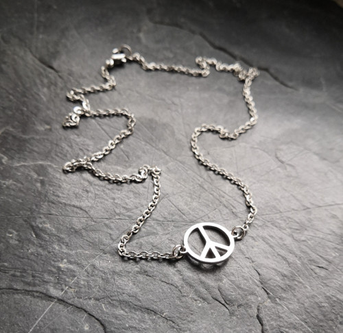 Ocelový náhrdelník*peace*symbol míru — foto 2