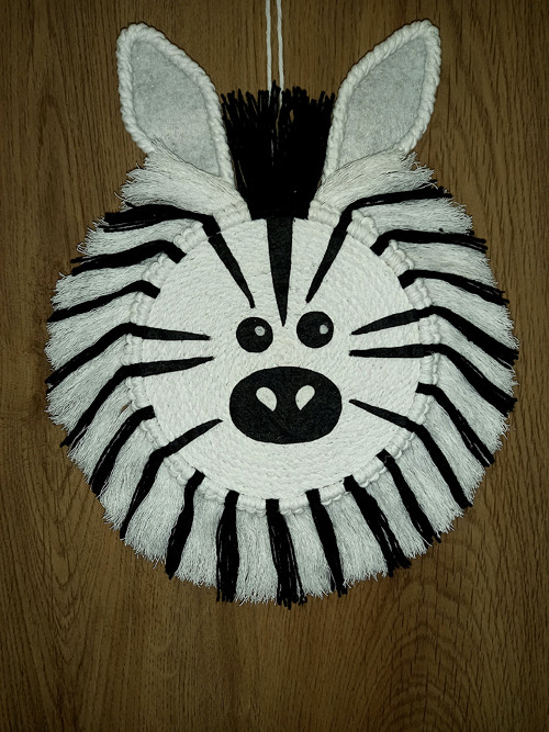 Macramé zvířátko Zebra Ø 33 cm. — foto 6