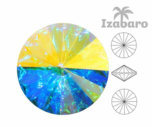 6ks Izabaro Crystal Crystal AB 001ab kulaté — foto 2