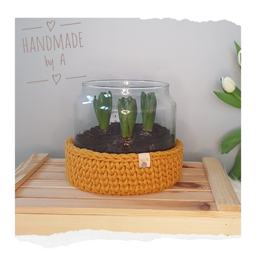 Háčkovaný košíček Mustard — foto 3