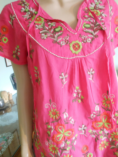 Celoplošně vyšívaná boho tunika, vel.S — foto 3